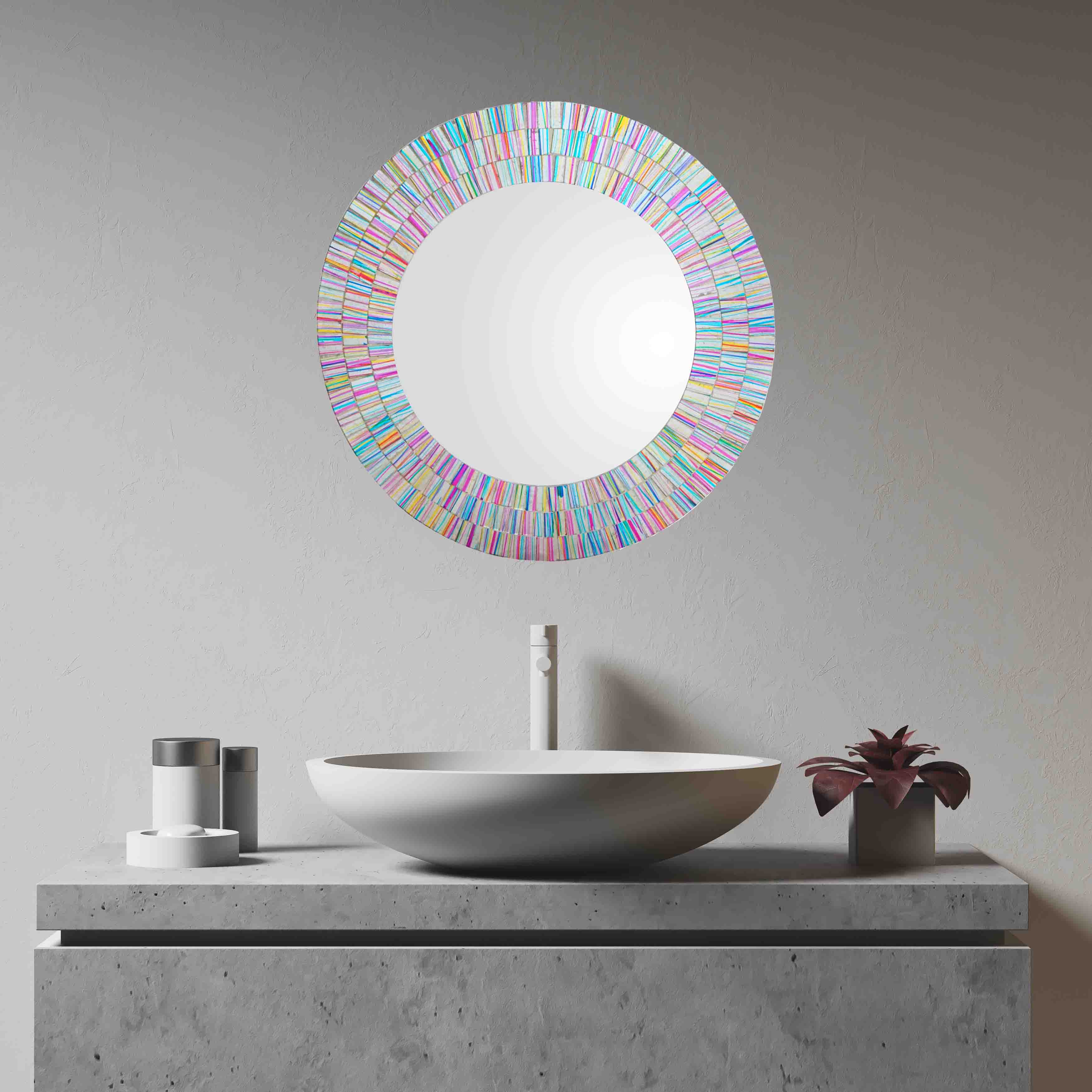 Mosaic round mirror discount