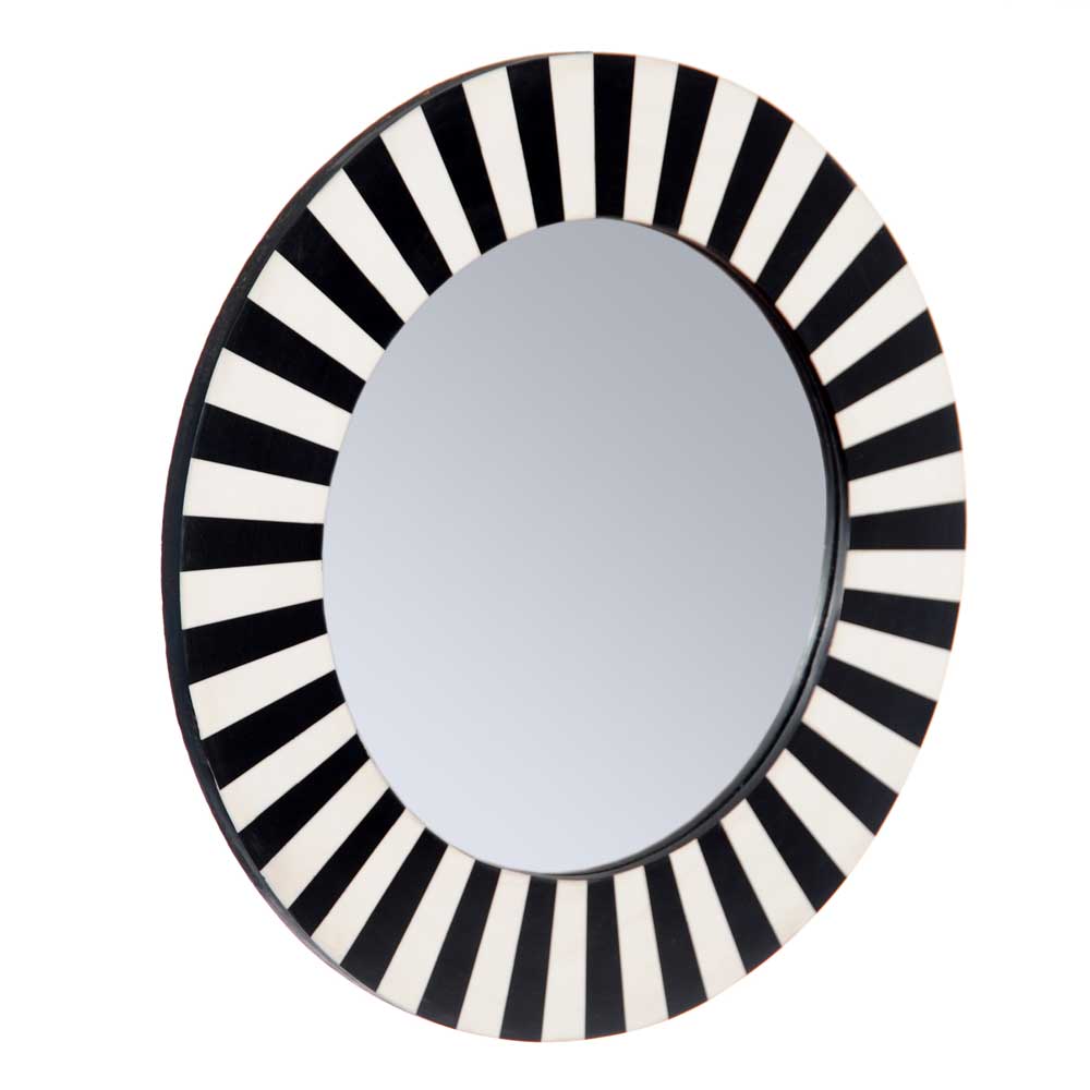 Inlay Work Mirror Medium Round Shape