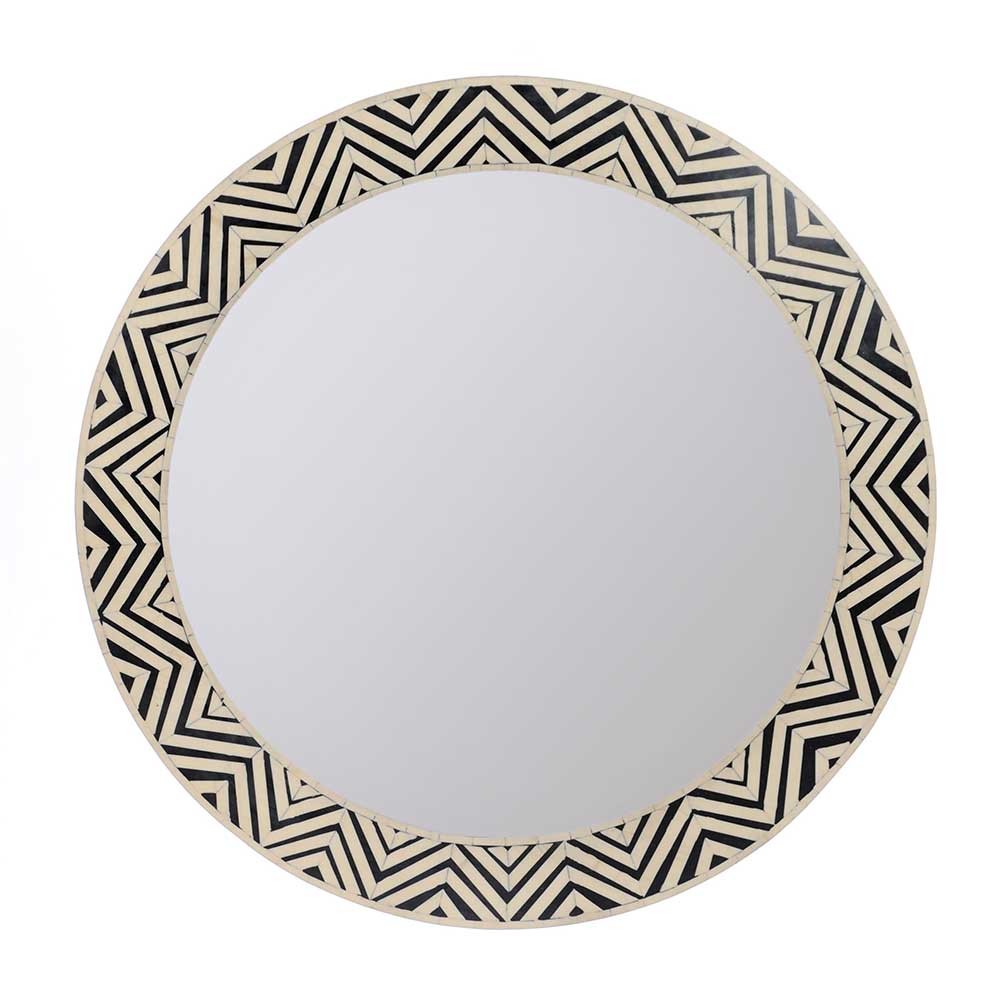 Inlay work Round Mirror in Geometric Design 