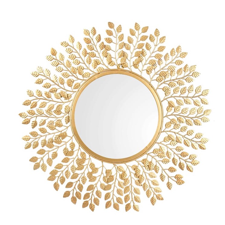 Branch shape mirror in gold finish 75x75cm
